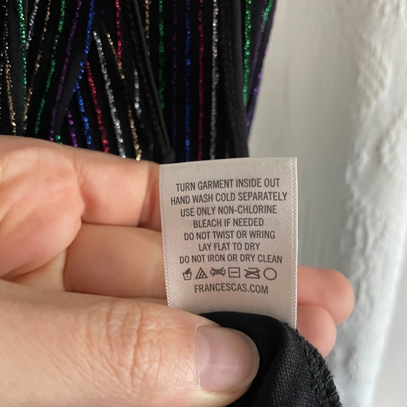 Francesca's Festive Sparkly Striped Dress - Picture 8 of 9